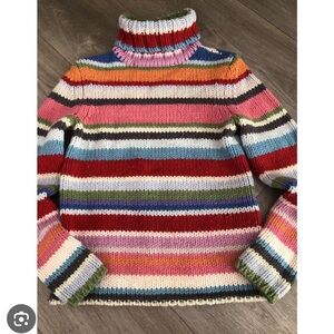 Gap Chunky Striped Rainbow Sweater